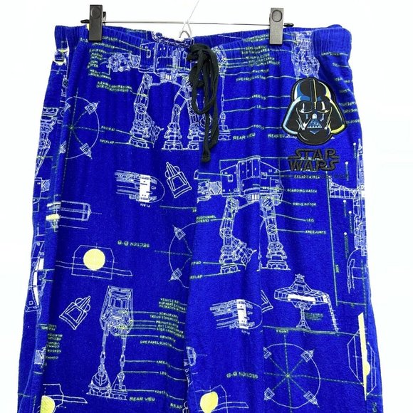 Disney Store Star Wars Flannel Pajama Lounge Pants Mens Size XL Blue Darth Vader - Picture 2 of 8